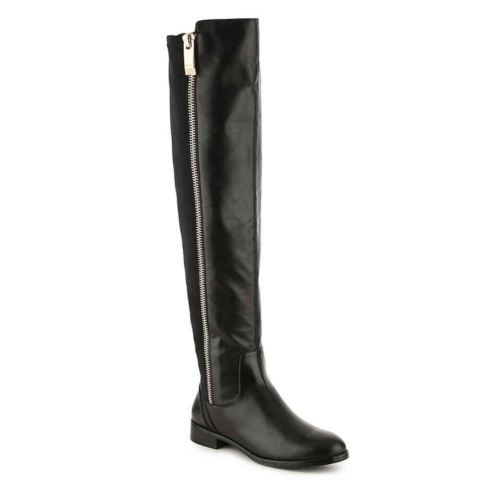 Aldo Neilia black leather over the knee boots